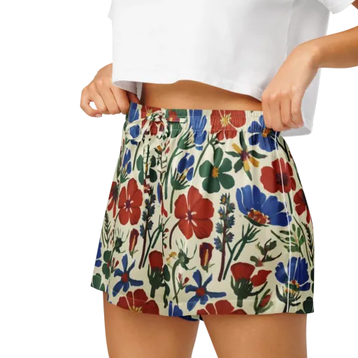 Garden Gouache on a Women's Pajama Shorts