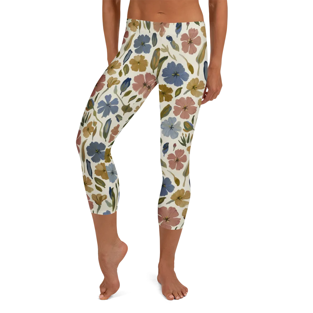 Harvest Garden on Capri Leggings — Front