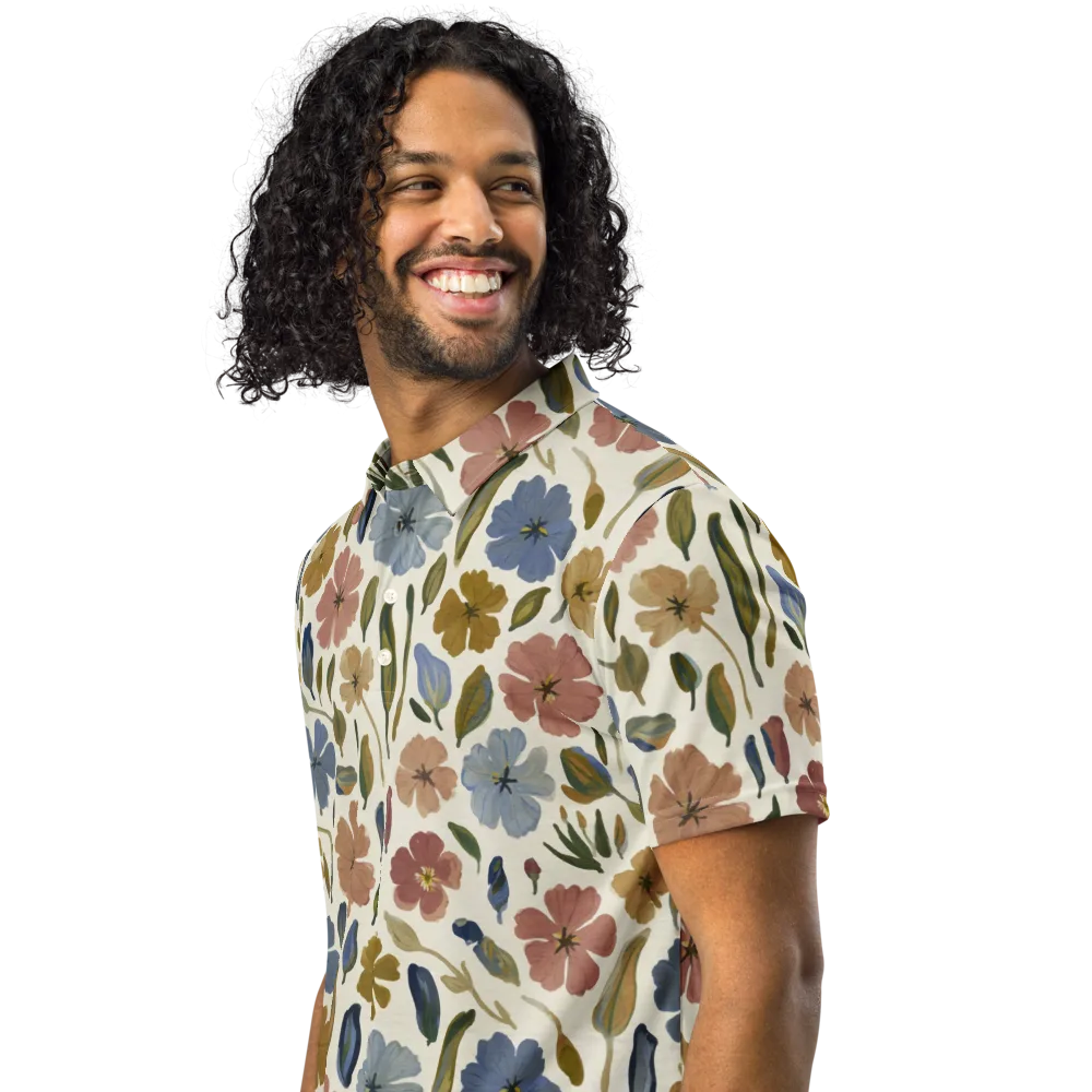 Harvest Garden on Men's Slim Fit Polo Shirt — Left Front