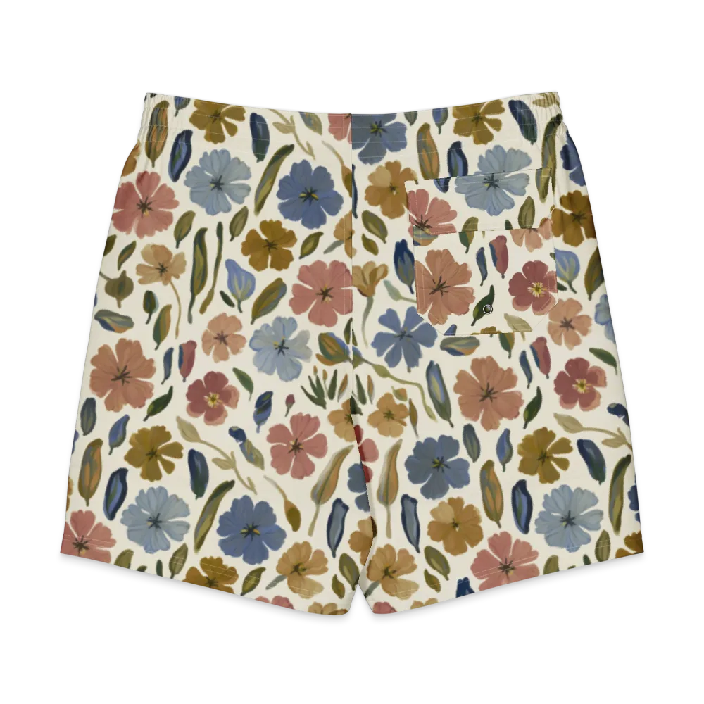 Harvest Garden on Men's Board Shorts — Back