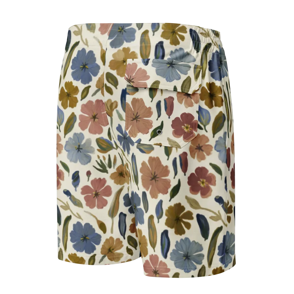 Harvest Garden on Men's Board Shorts — Back
