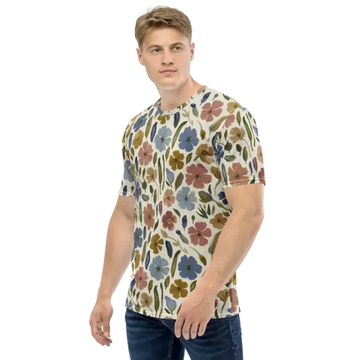 Harvest Garden on a Men's Crew Neck T-Shirt