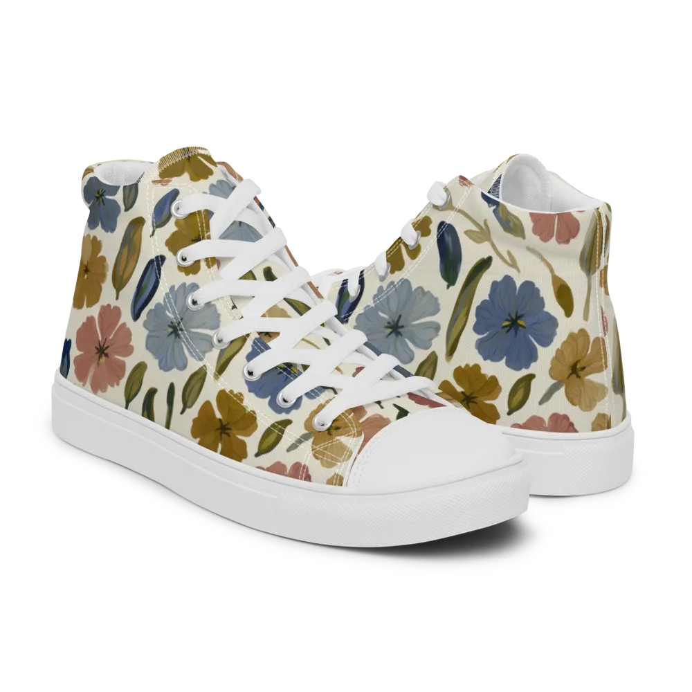 Harvest Garden on Men's High Top Canvas Shoes — Right