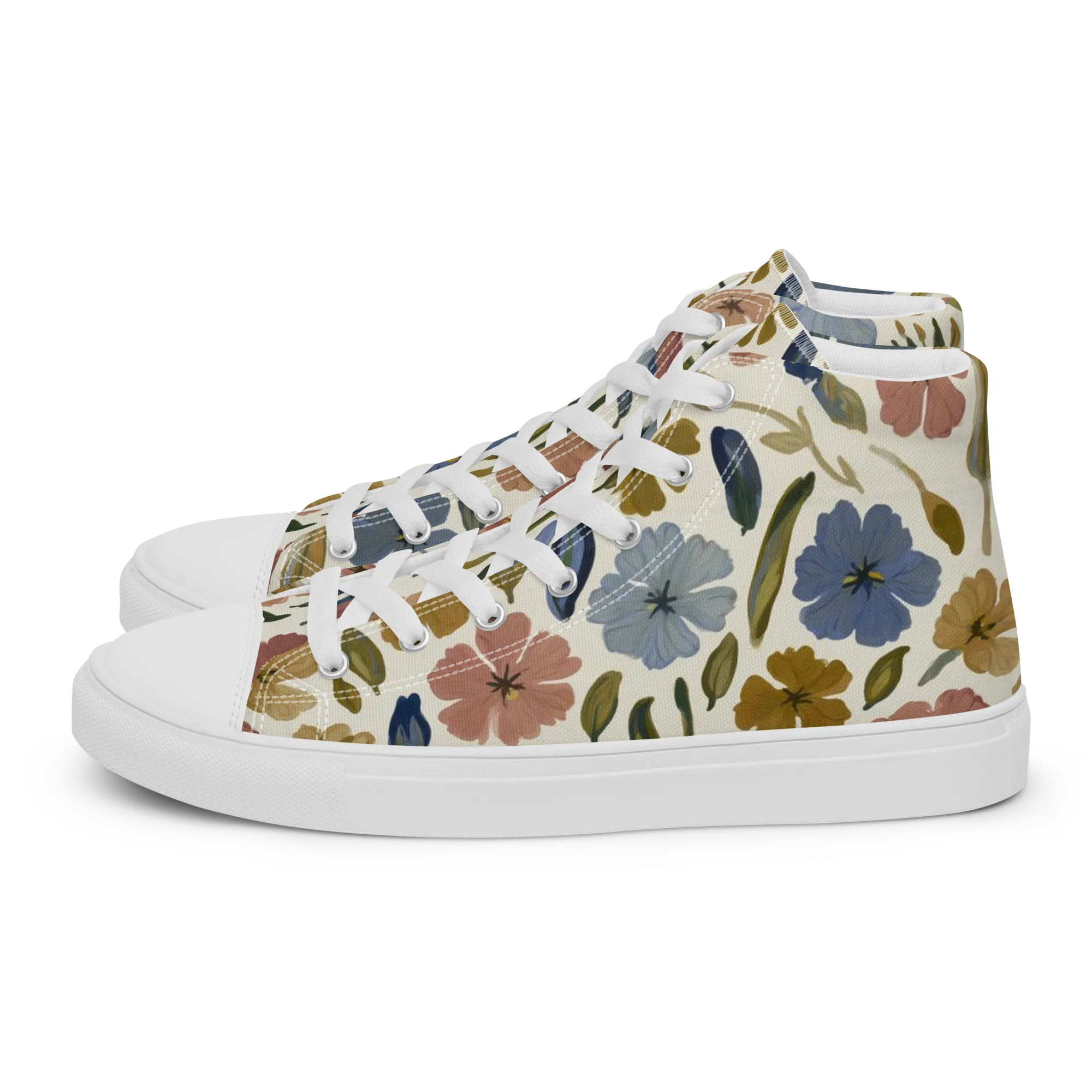 Harvest Garden on Women's High Top Canvas Shoes — Left