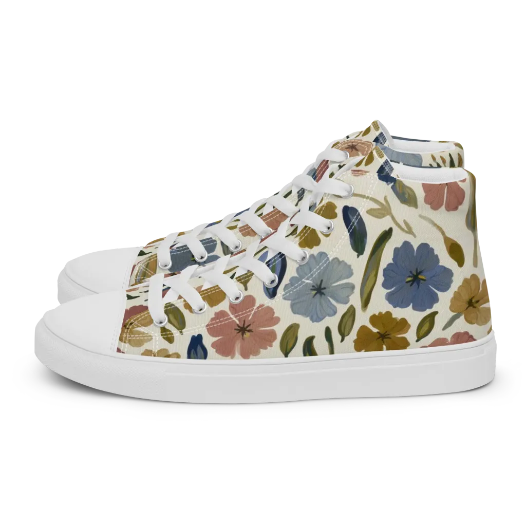 Harvest Garden on Women's High Top Canvas Shoes — Left