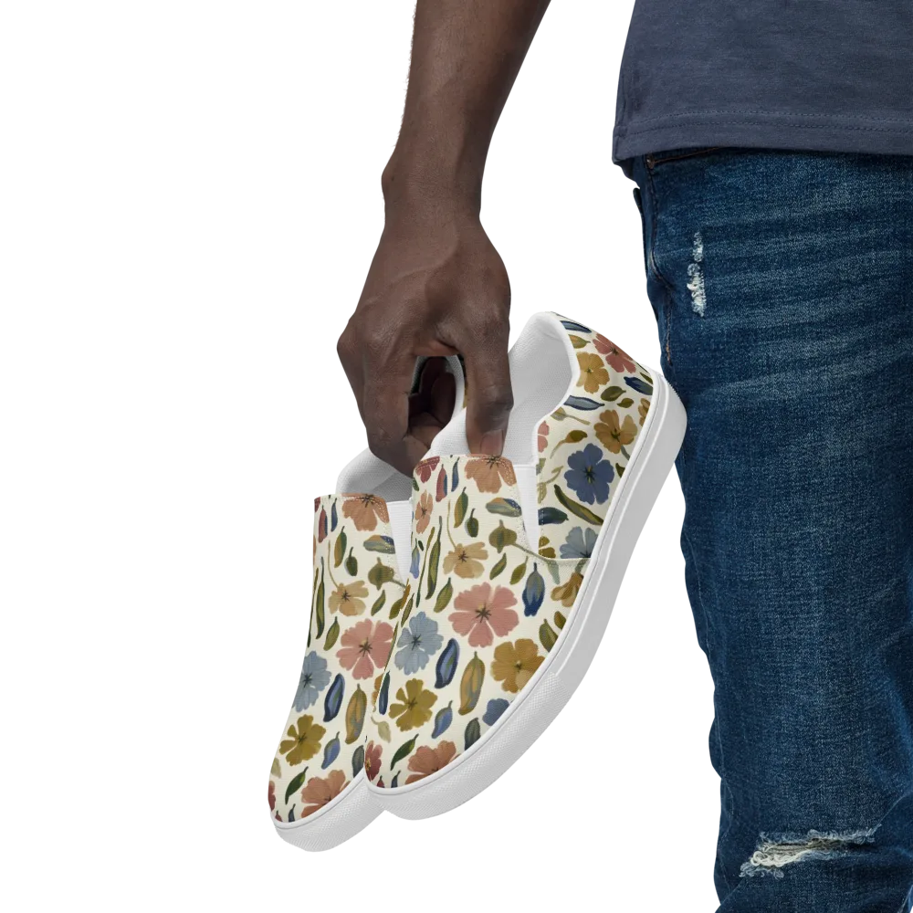 Harvest Garden on Men's Slip-On Canvas Shoes — Left Front