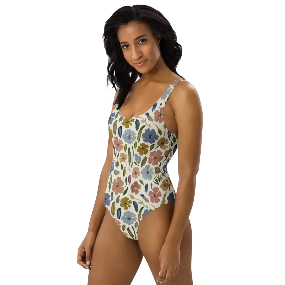 Harvest Garden on One-Piece Swimsuit — Left
