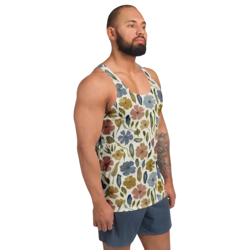 Harvest Garden on a Men's Tank Top