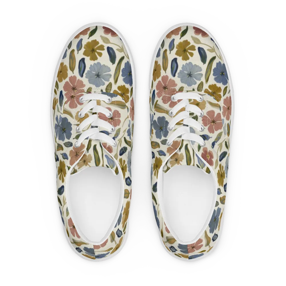 Harvest Garden on Men's Lace-Up Canvas Shoes — Front
