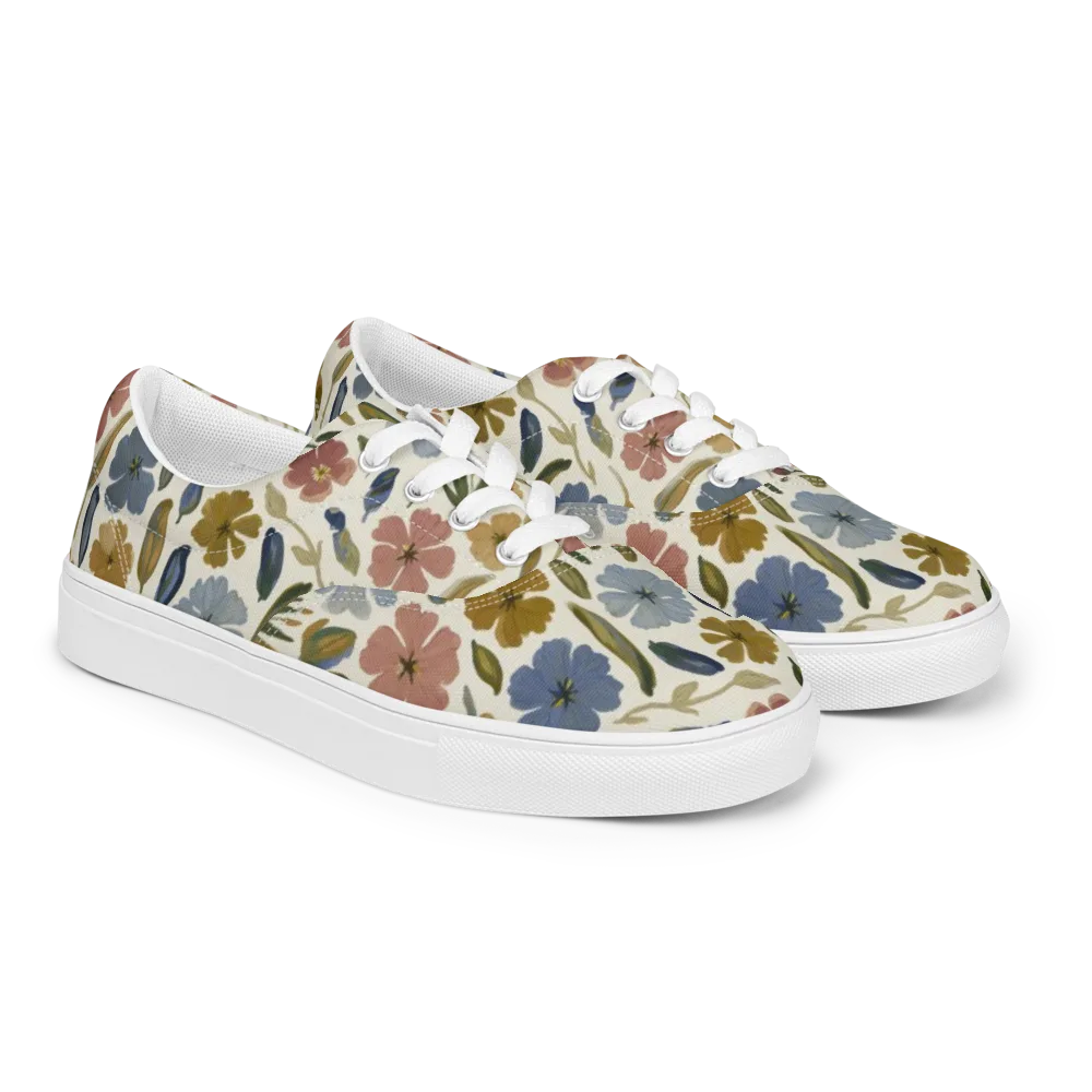 Harvest Garden on Men's Lace-Up Canvas Shoes — Right Front