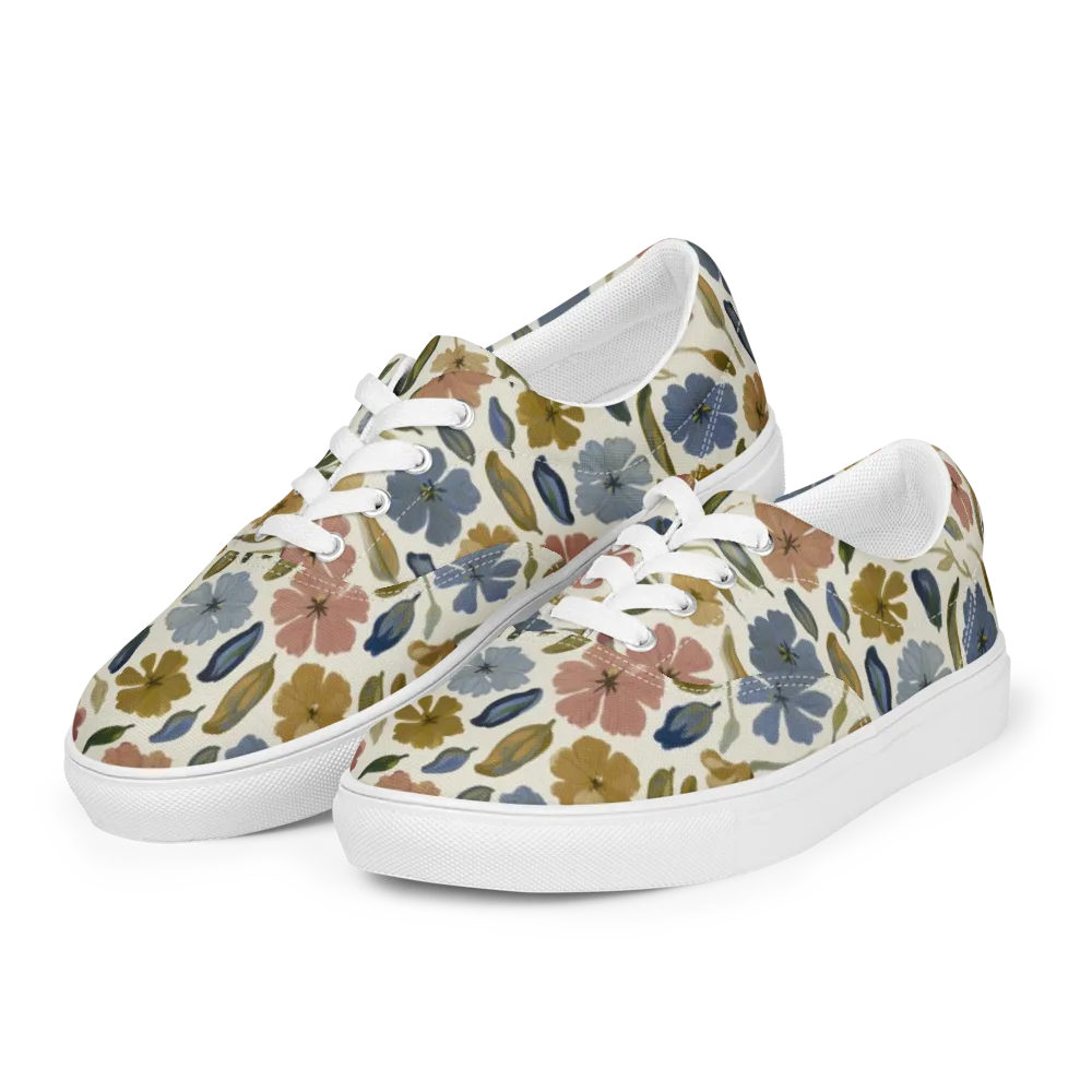 Harvest Garden on Men's Lace-Up Canvas Shoes — Left Front