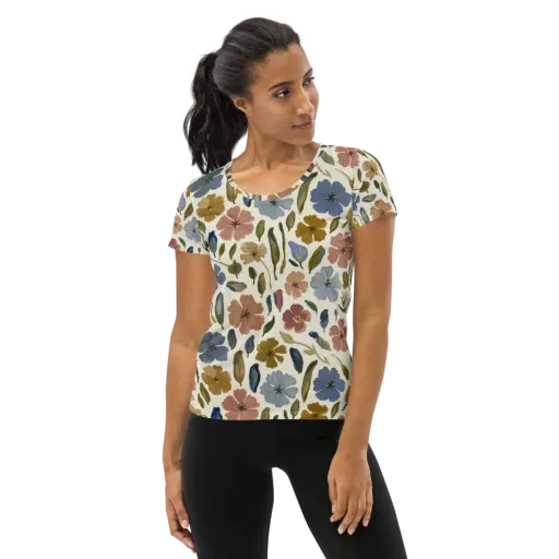 Harvest Garden on a Women's Athletic T-Shirt