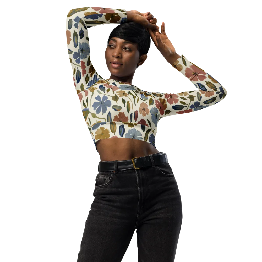 Harvest Garden on Long Sleeve Crop Top — Front
