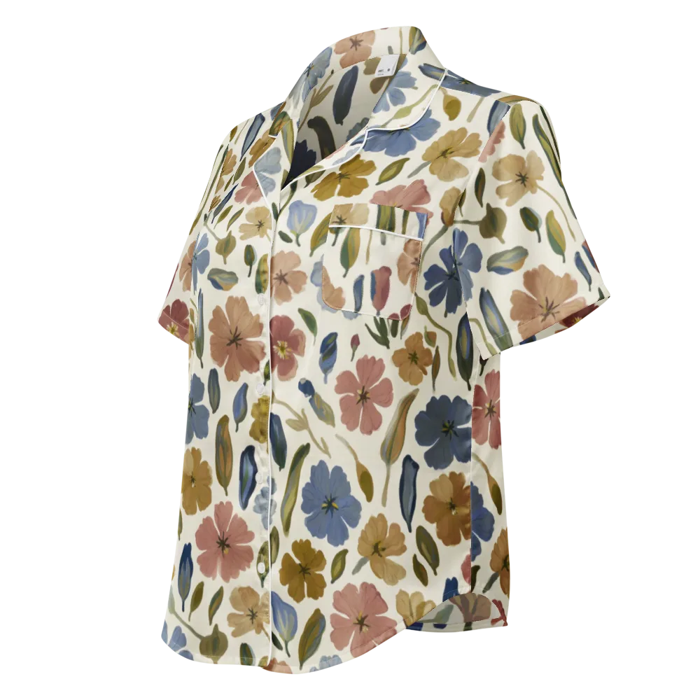 Harvest Garden on Women's Short Sleeve Pajama Top — Left Front