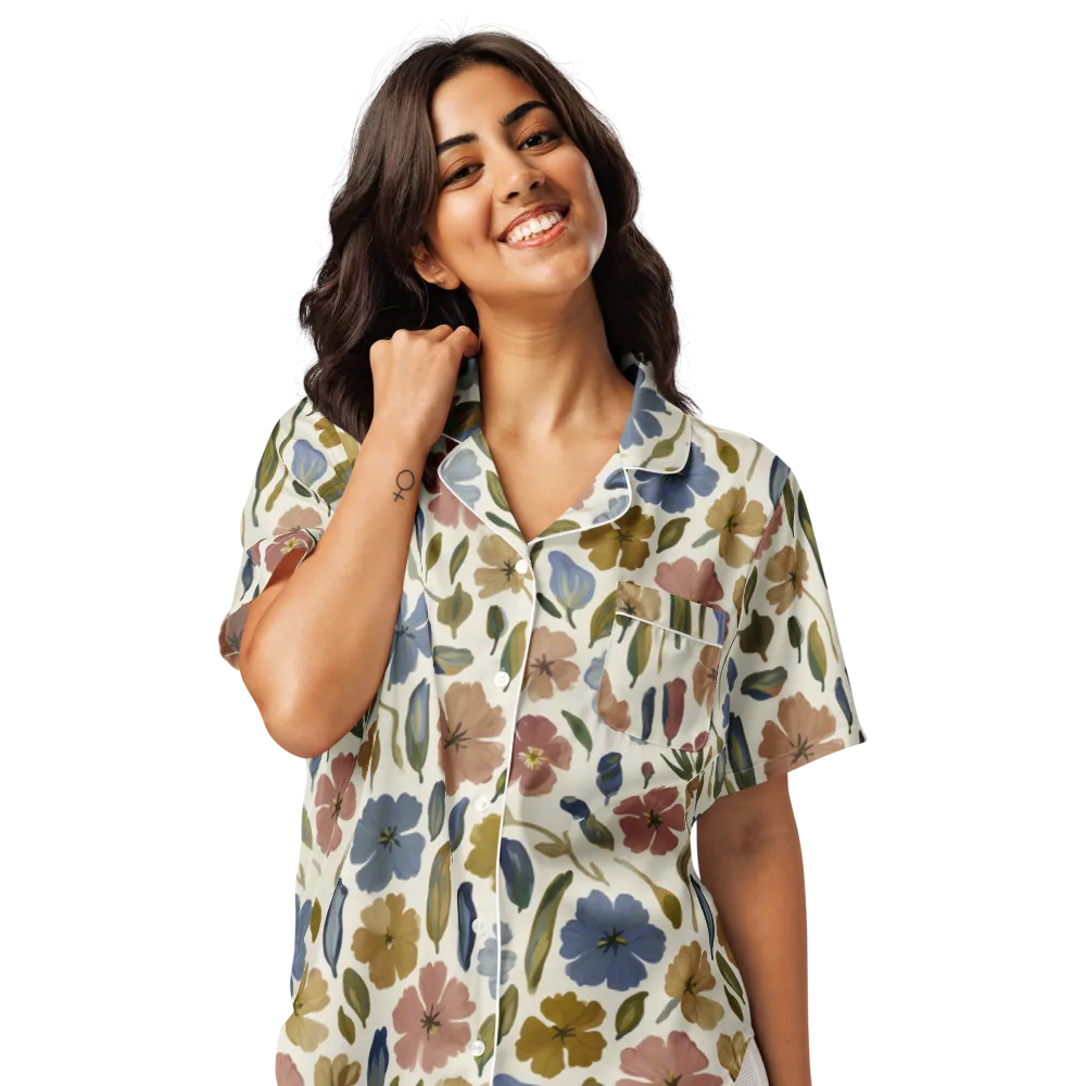 Harvest Garden on Women's Short Sleeve Pajama Top — Front