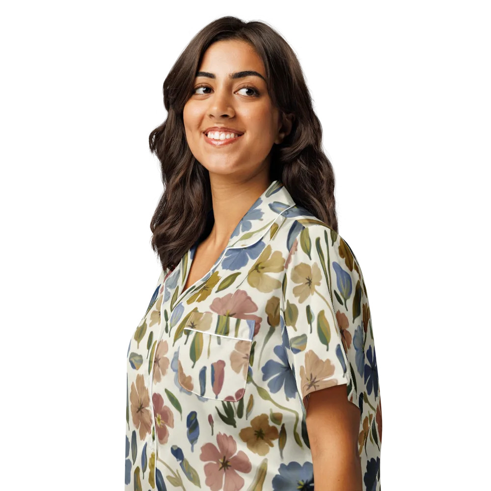 Harvest Garden on Women's Short Sleeve Pajama Top — Left Front
