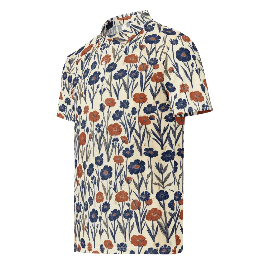 Rust And Midnight on Men's Slim Fit Polo Shirt — Left Front