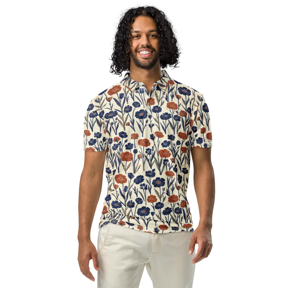 Rust And Midnight on Men's Slim Fit Polo Shirt — Front