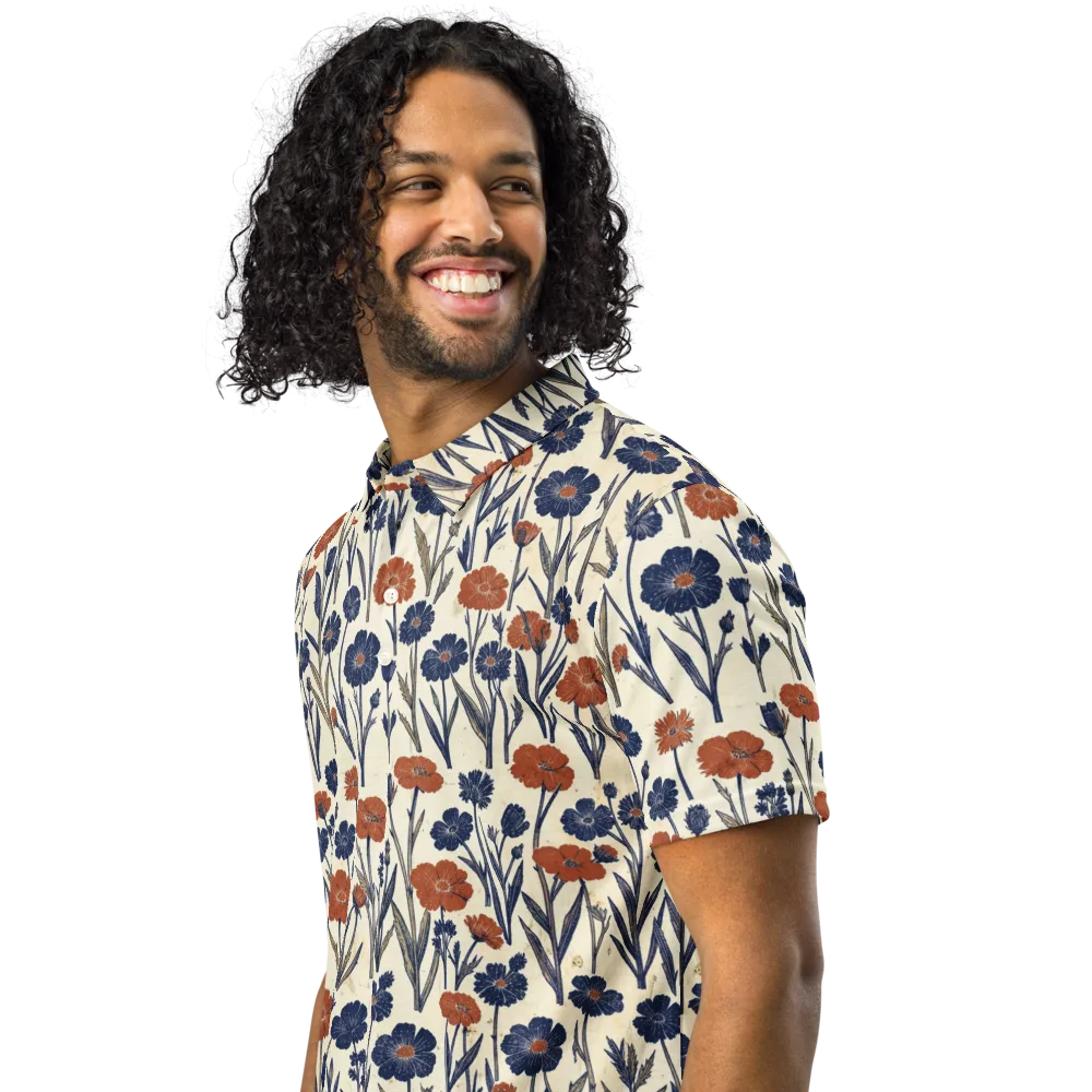 Rust And Midnight on Men's Slim Fit Polo Shirt — Left Front