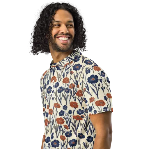 Rust And Midnight on a Men's Slim Fit Polo Shirt