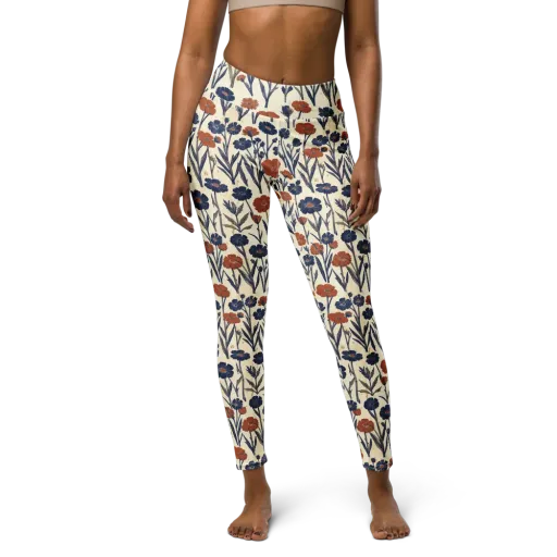 Rust And Midnight on a Yoga Leggings