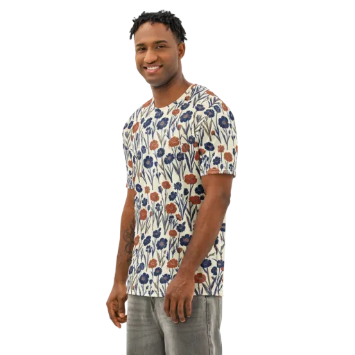 Rust And Midnight on a Men's Cotton Crew Neck T-Shirt
