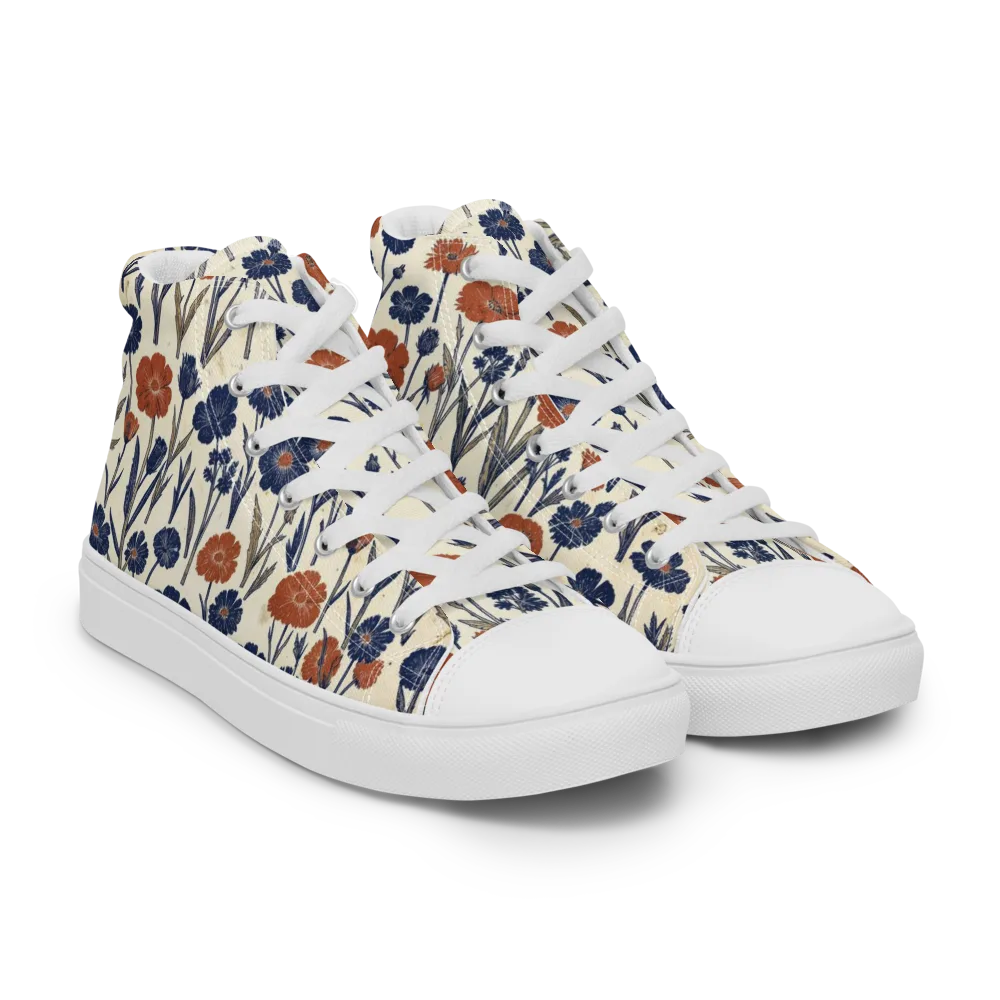 Rust And Midnight on Men's High Top Canvas Shoes — Right Front