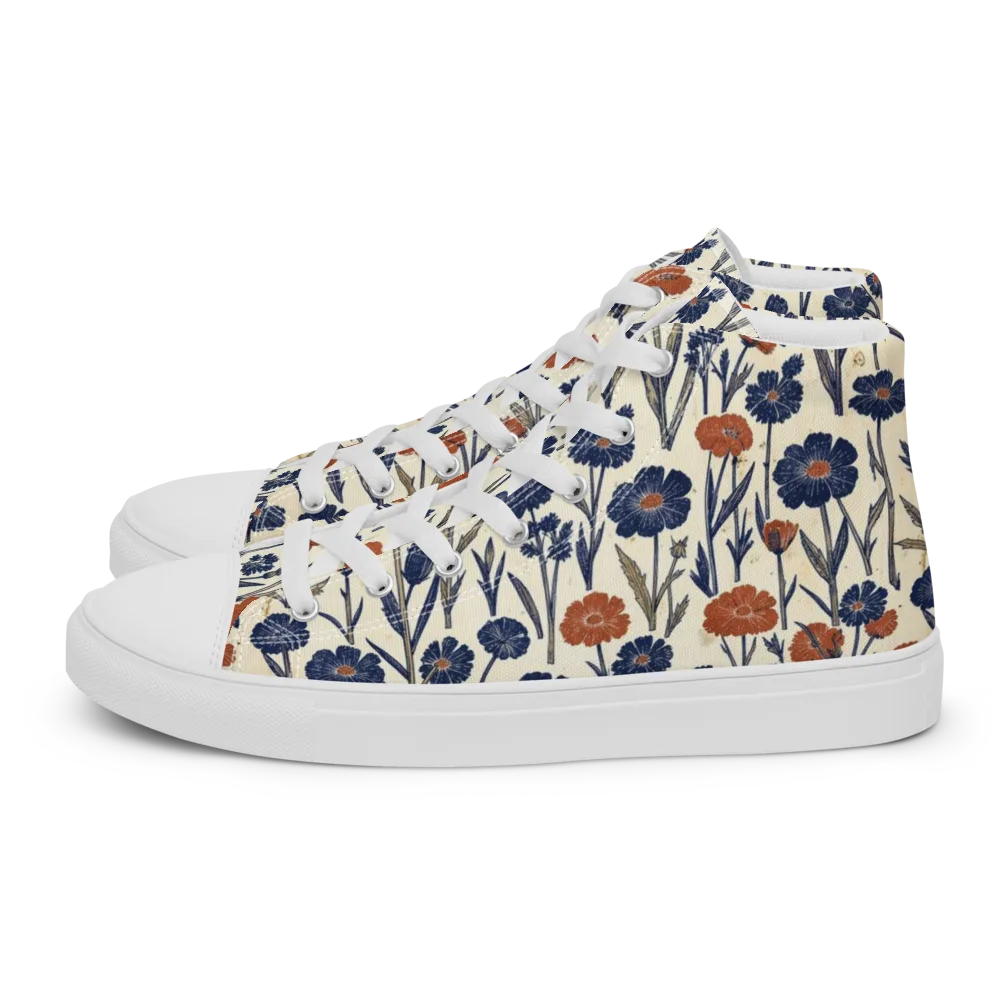 Rust And Midnight on Men's High Top Canvas Shoes — Left
