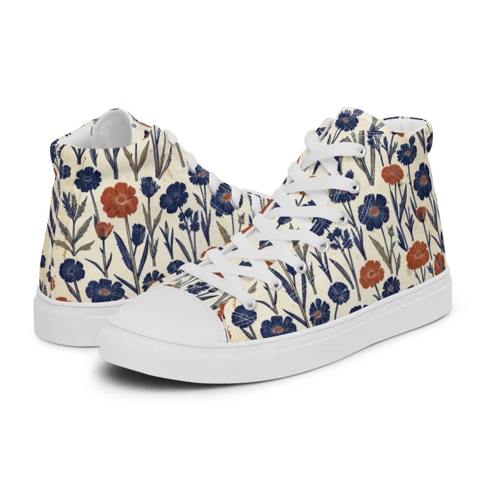 Rust And Midnight on Men's High Top Canvas Shoes — Left