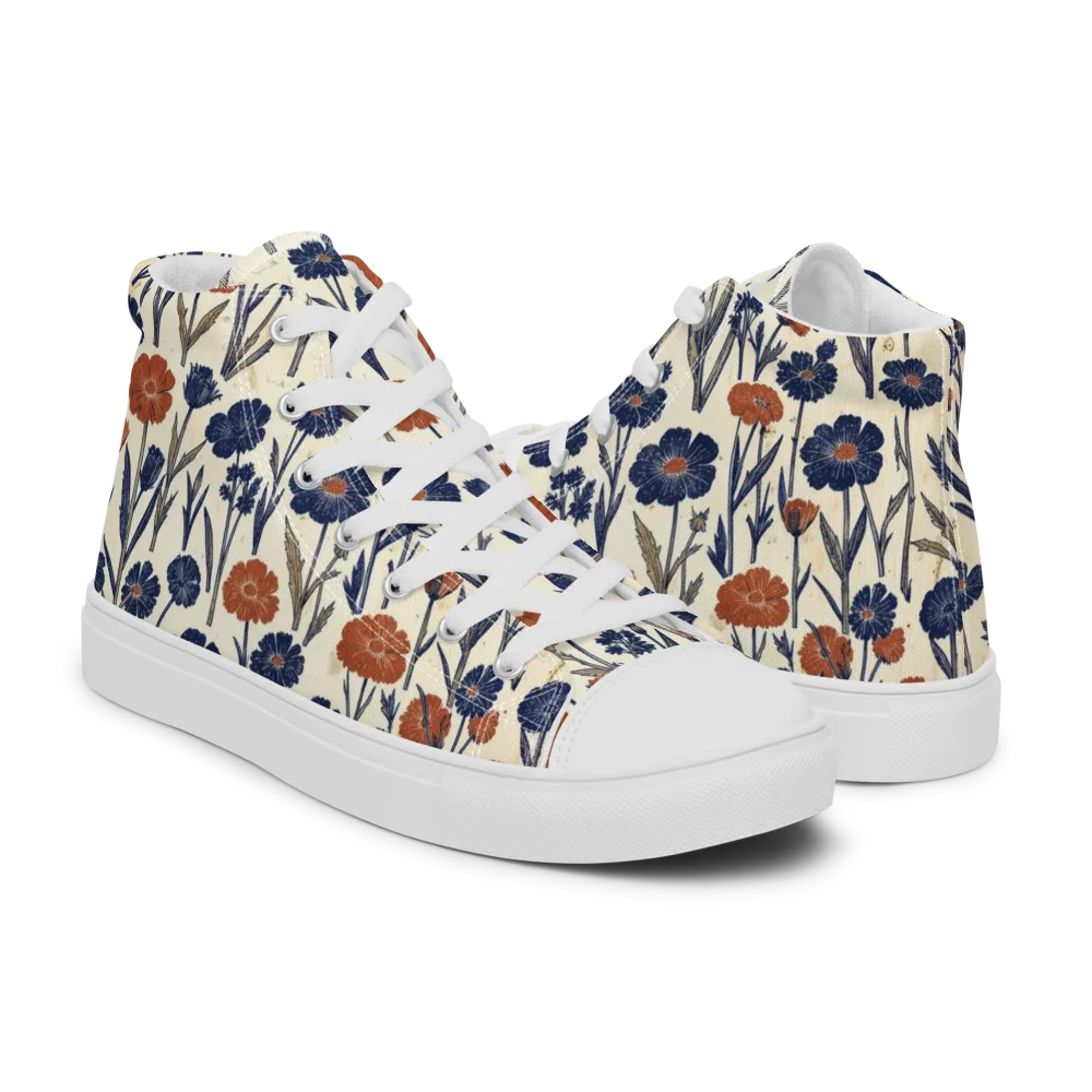 Rust And Midnight on Men's High Top Canvas Shoes — Right