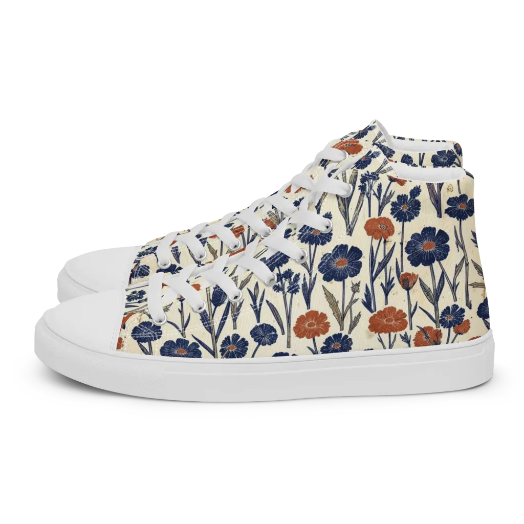Rust And Midnight on Women's High Top Canvas Shoes — Left