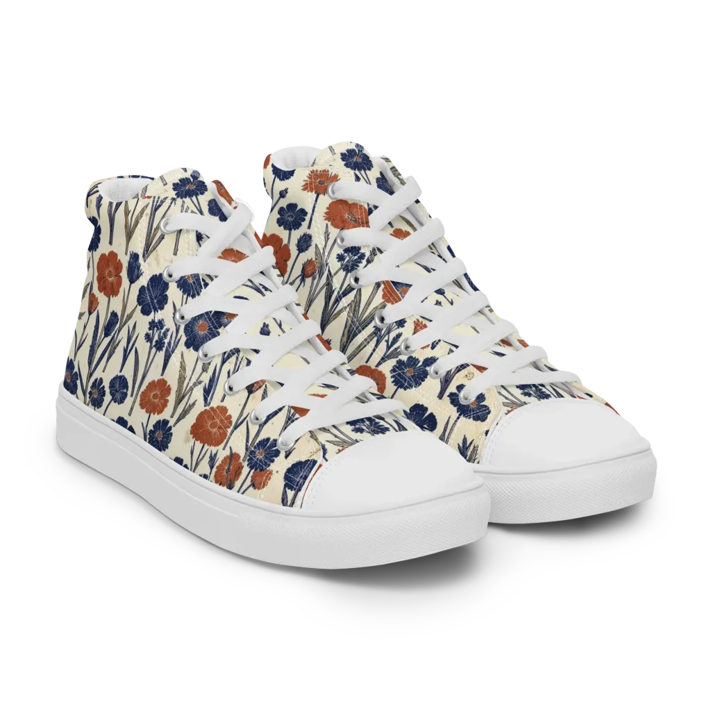 Rust And Midnight on Women's High Top Canvas Shoes — Right Front
