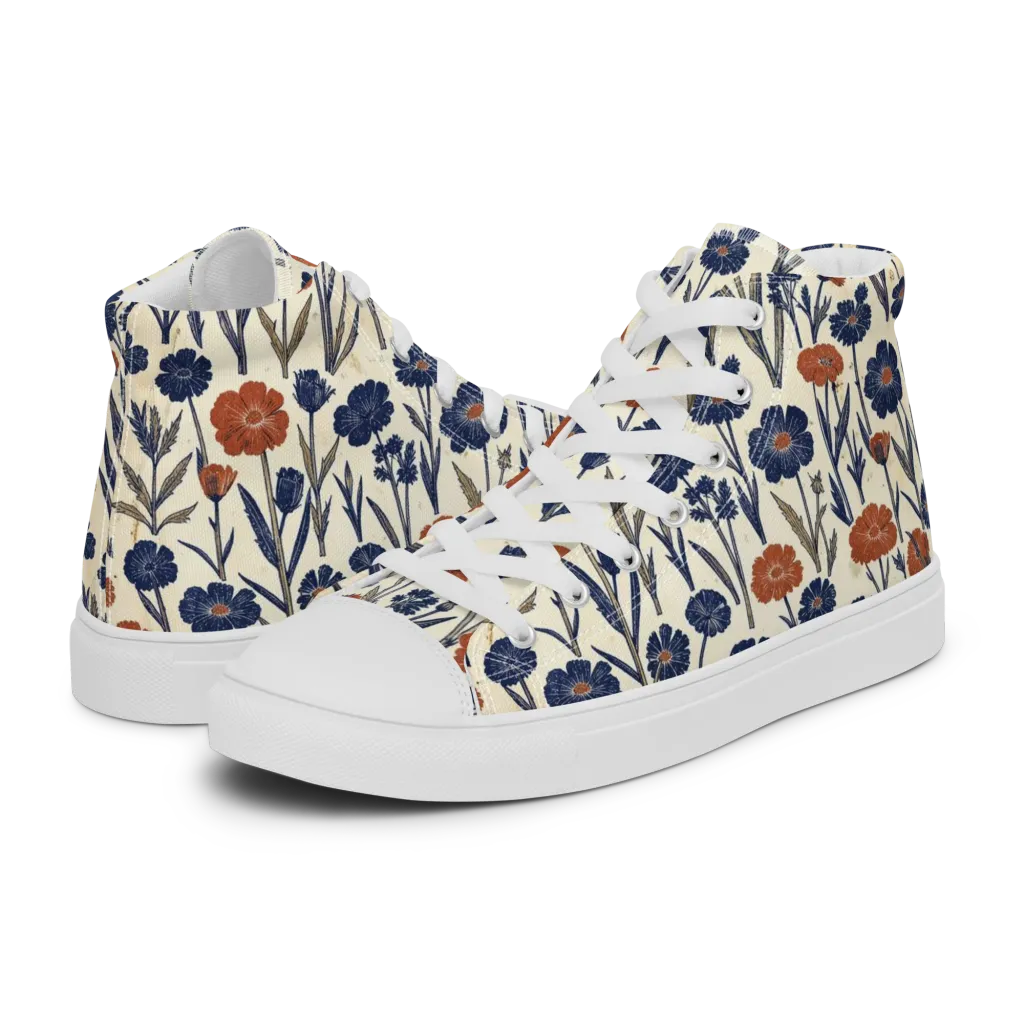 Rust And Midnight on Women's High Top Canvas Shoes — Left