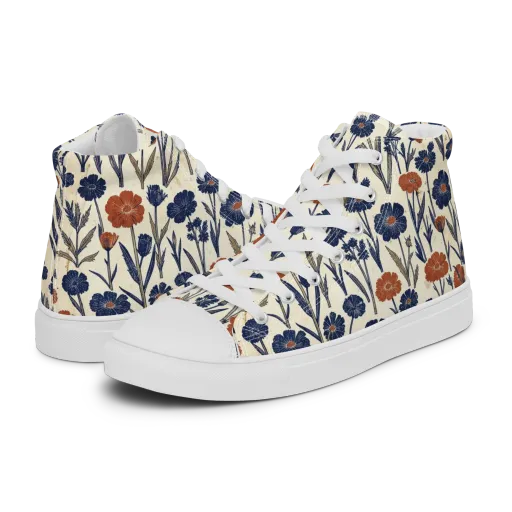 Rust And Midnight on a Women's High Top Canvas Shoes