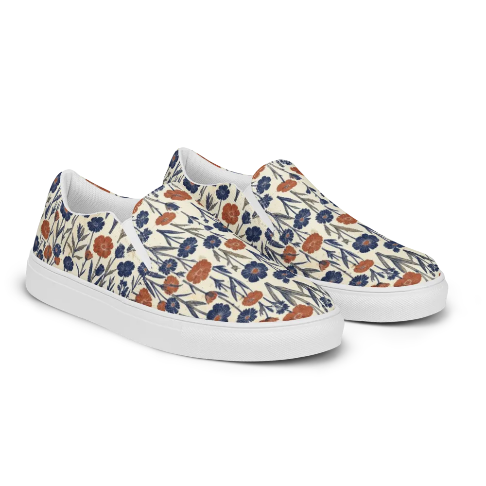 Rust And Midnight on Men's Slip-On Canvas Shoes — Right Front