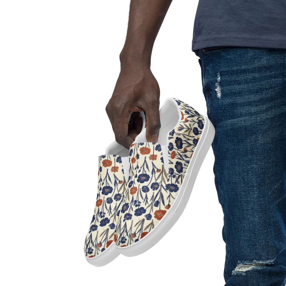 Rust And Midnight on Men's Slip-On Canvas Shoes — Left Front