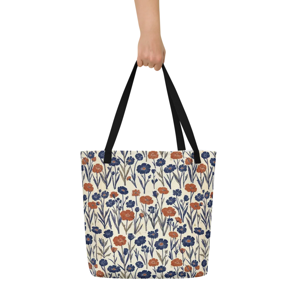 Rust And Midnight on Large Tote Bag W/ Pocket — Front