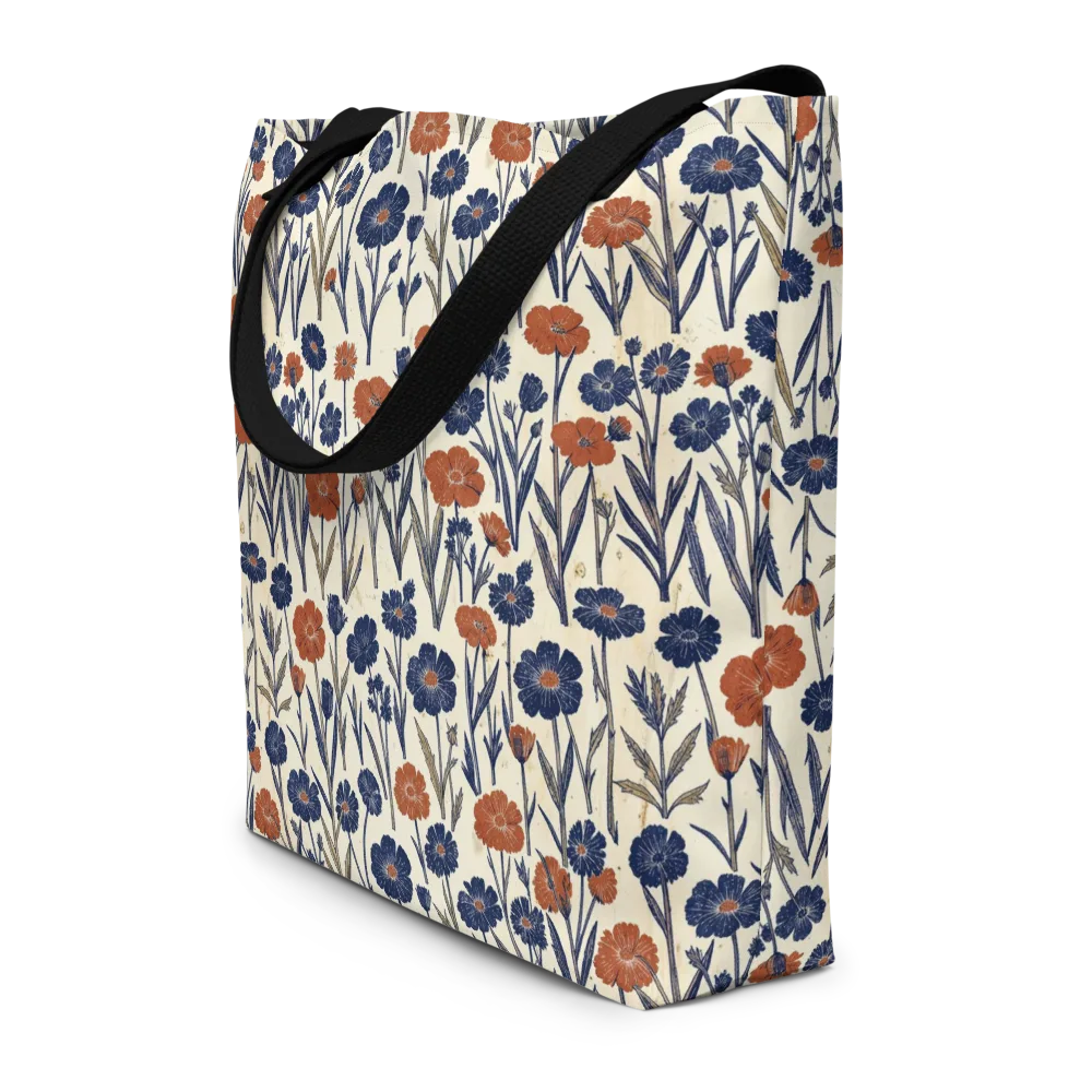 Rust And Midnight on Large Tote Bag W/ Pocket — Front