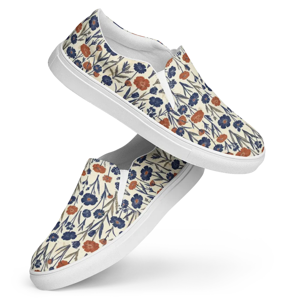 Rust And Midnight on Women's Slip-On Canvas Shoes — Front