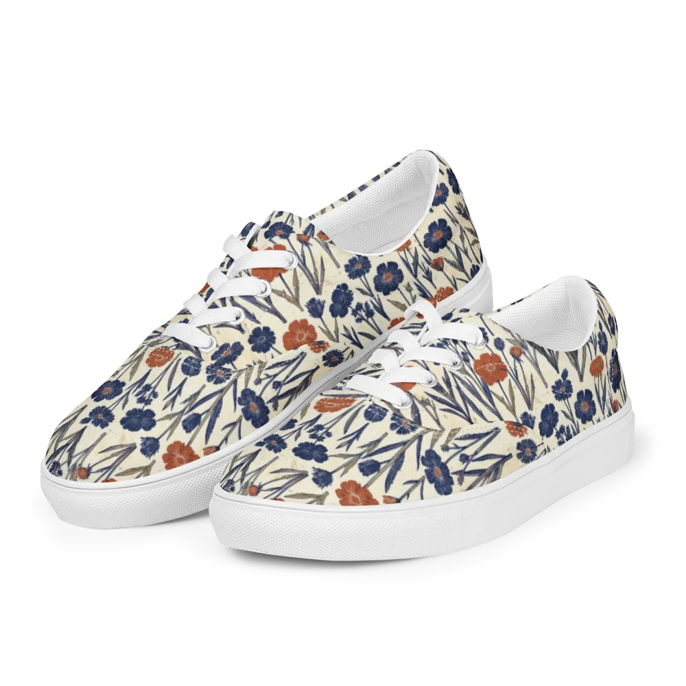 Rust And Midnight on Men's Lace-Up Canvas Shoes — Left Front