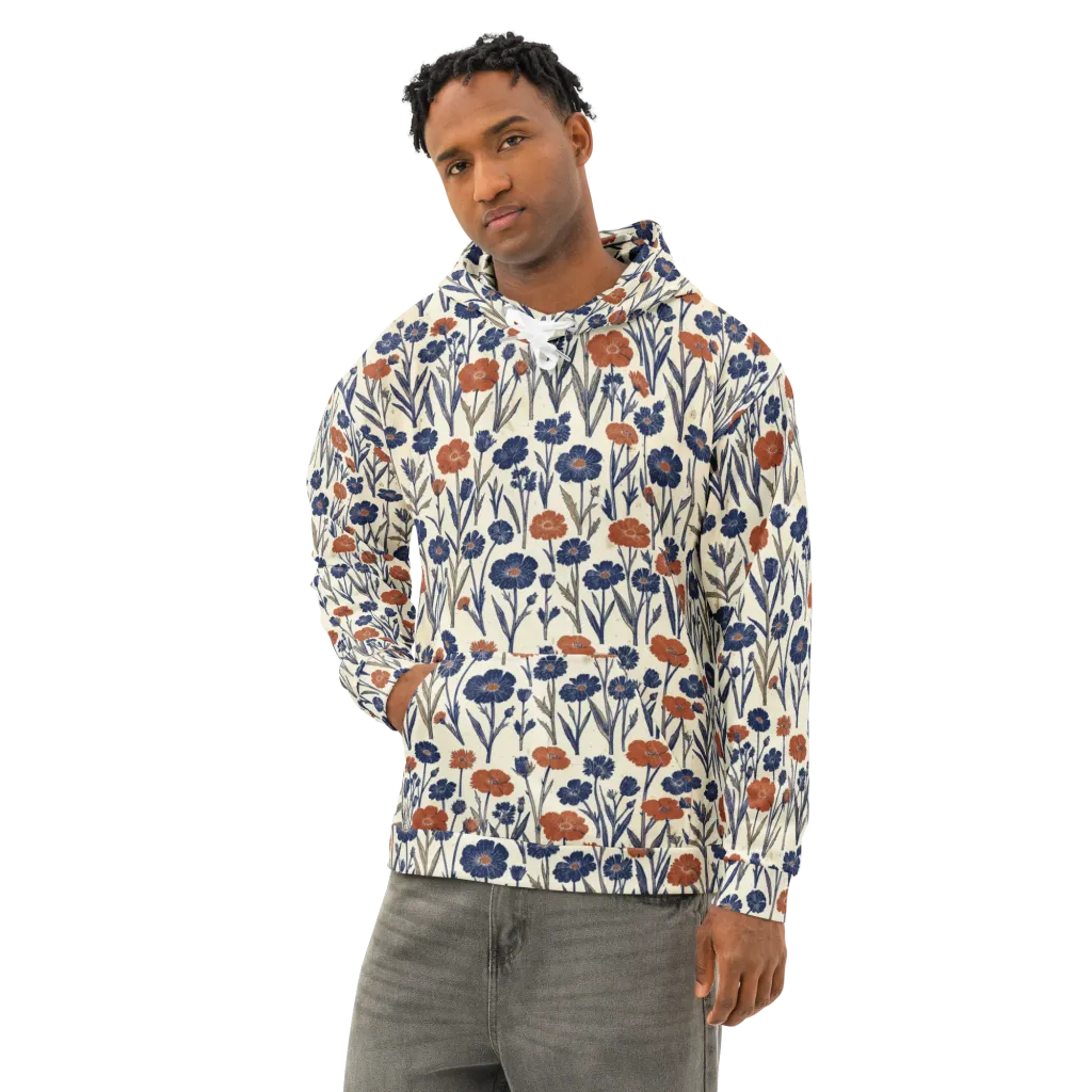 Rust And Midnight on Cotton Hoodie — Left Front