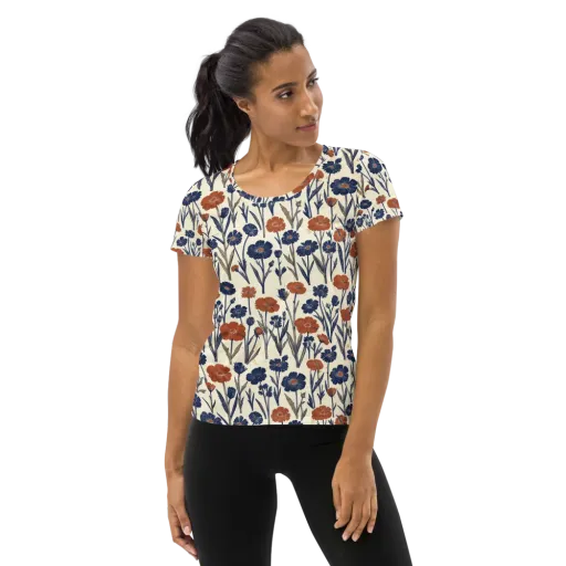 Rust And Midnight on a Women's Athletic T-Shirt