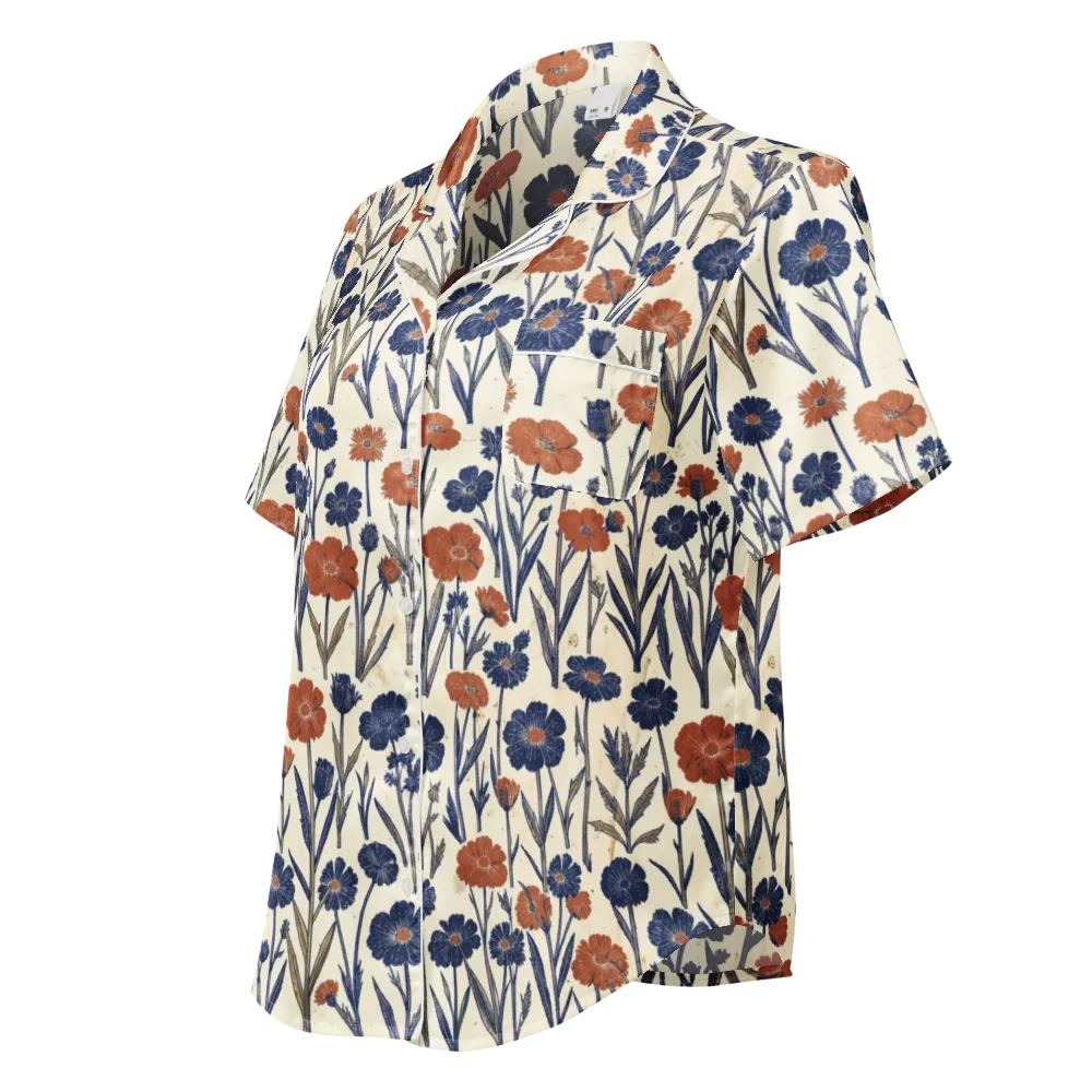 Rust And Midnight on Women's Short Sleeve Pajama Top — Left Front
