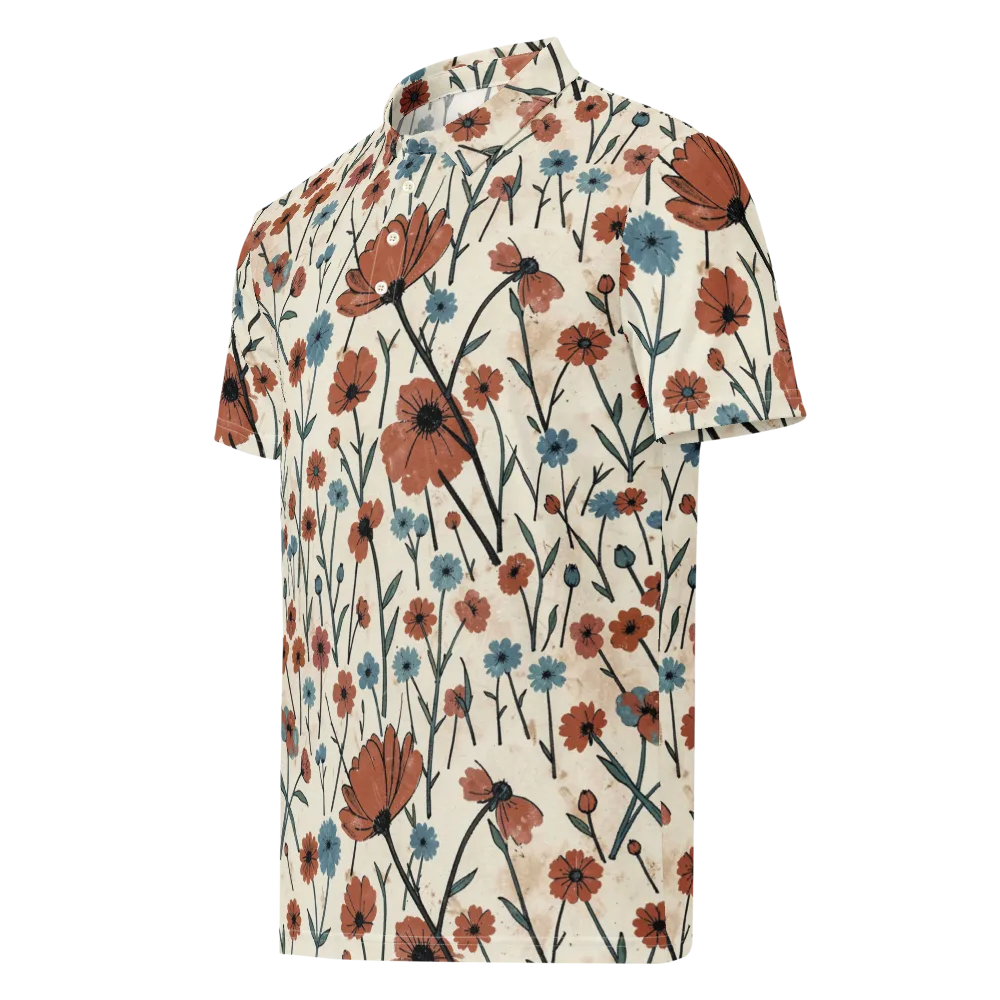 Bluebell Ember on Men's Slim Fit Polo Shirt — Left Front