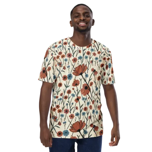 Bluebell Ember on a Men's Crew Neck T-Shirt