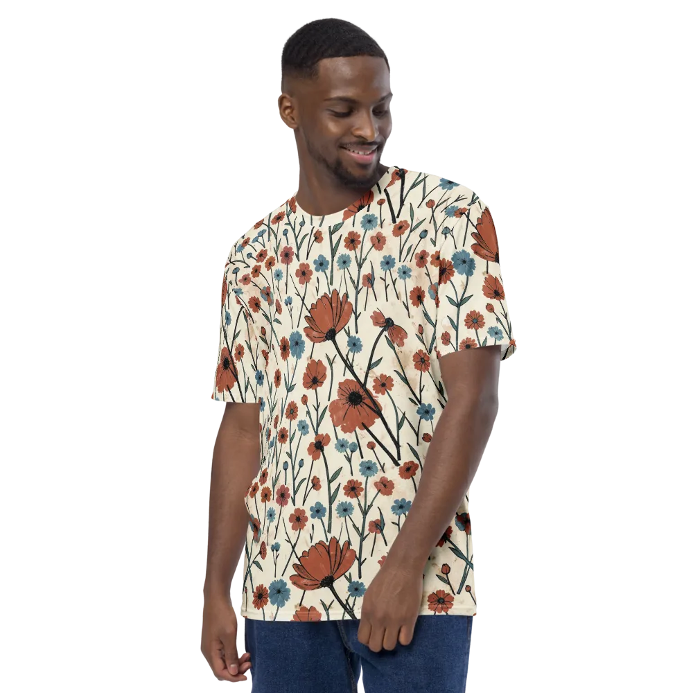 Bluebell Ember on Men's Crew Neck T-Shirt — Left