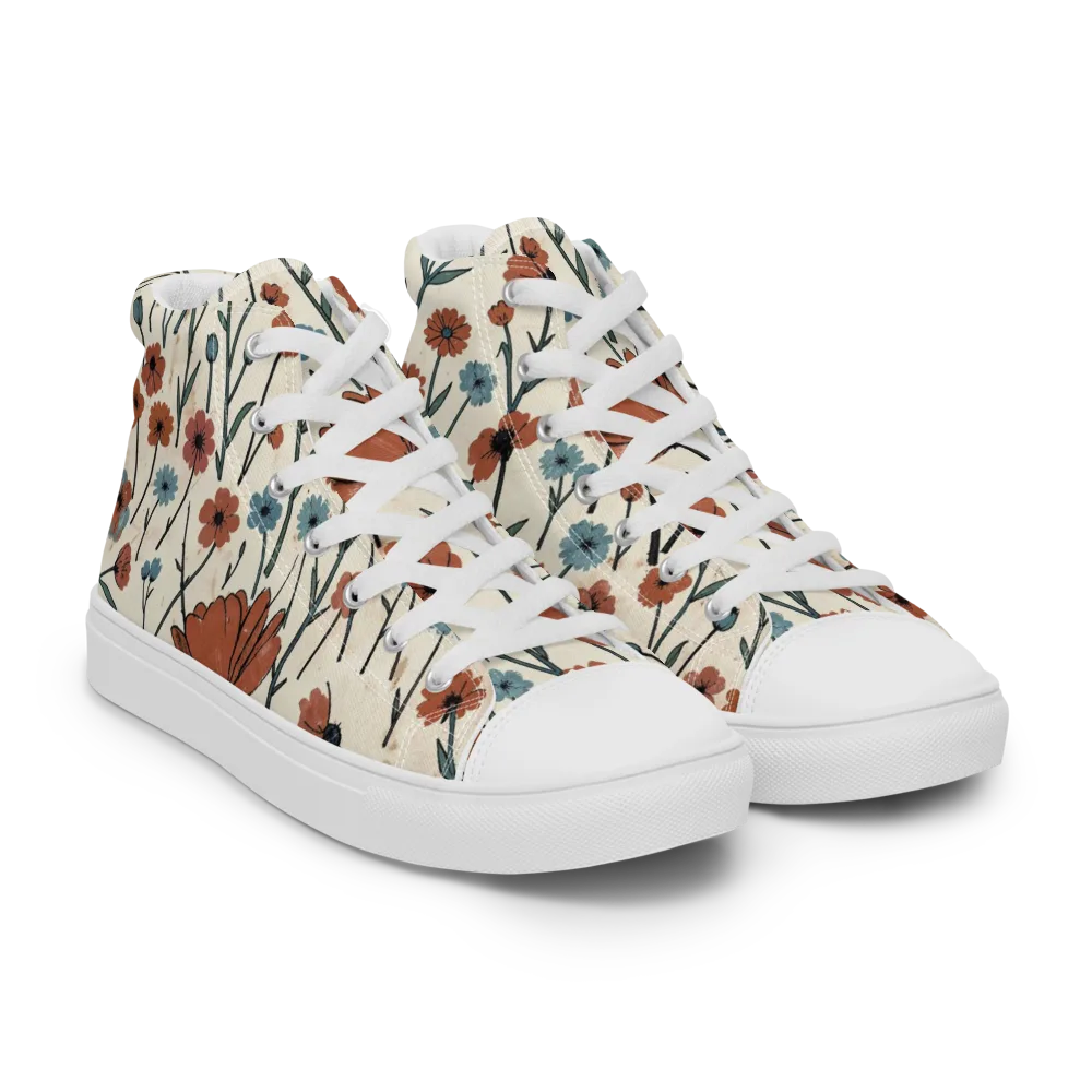 Bluebell Ember on Men's High Top Canvas Shoes — Right Front