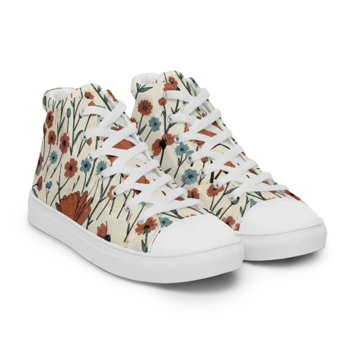 Bluebell Ember on a Men's High Top Canvas Shoes