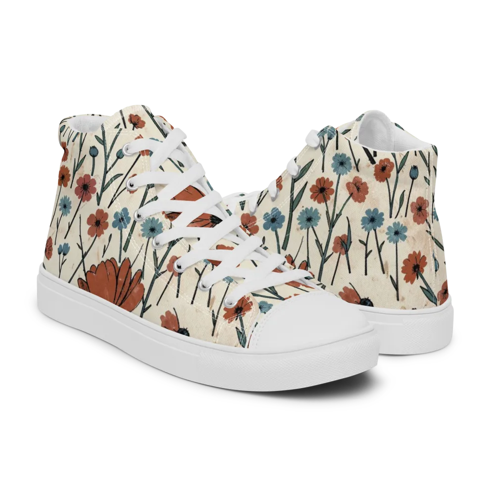 Bluebell Ember on Men's High Top Canvas Shoes — Right