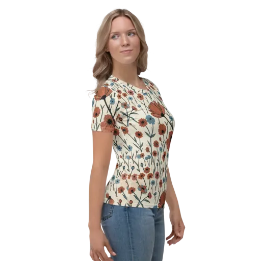 Bluebell Ember on a Women's Crew Neck T-Shirt